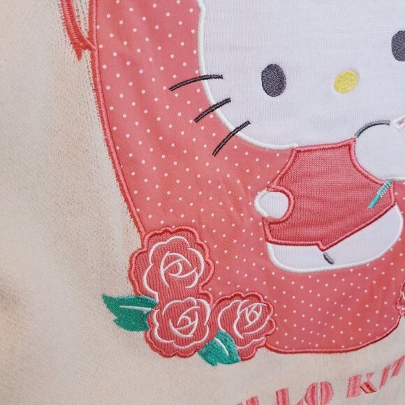 Sanrio Hello Kitty Retro Floral Cardigan With Bishop Sleeves Ribbon Tie Size 4XL - Picture 6 of 10